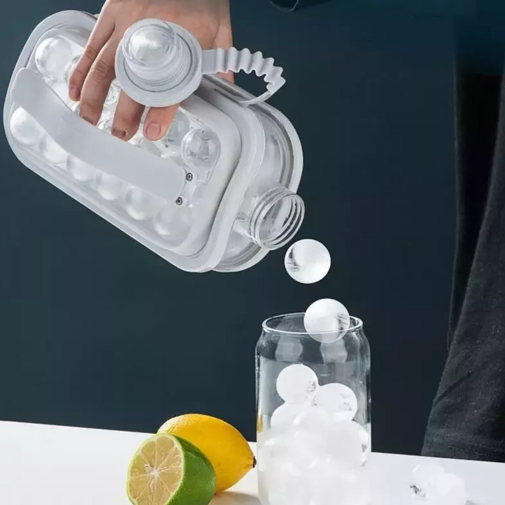 Botella Molde 2 en 1 para Hacer 17 Bolas de Hielo